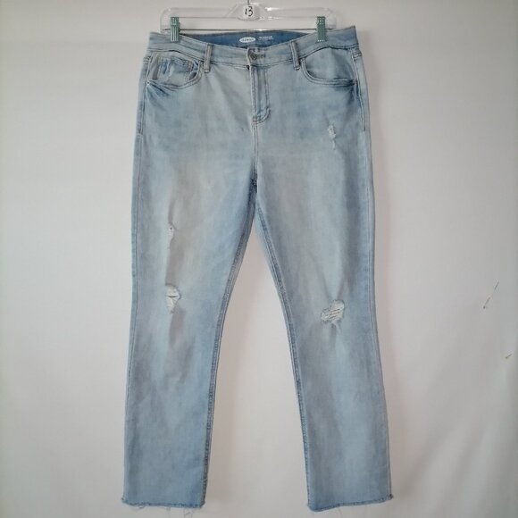Old Navy Womens Light Blue The Power A.K.A. Perfect Straight Ankle Jeans Size 12 - Picture 1 of 7
